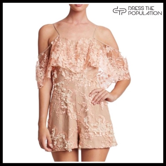 Dress the Population Pants - DRESS THE POPULATION FLORAL ROMPER